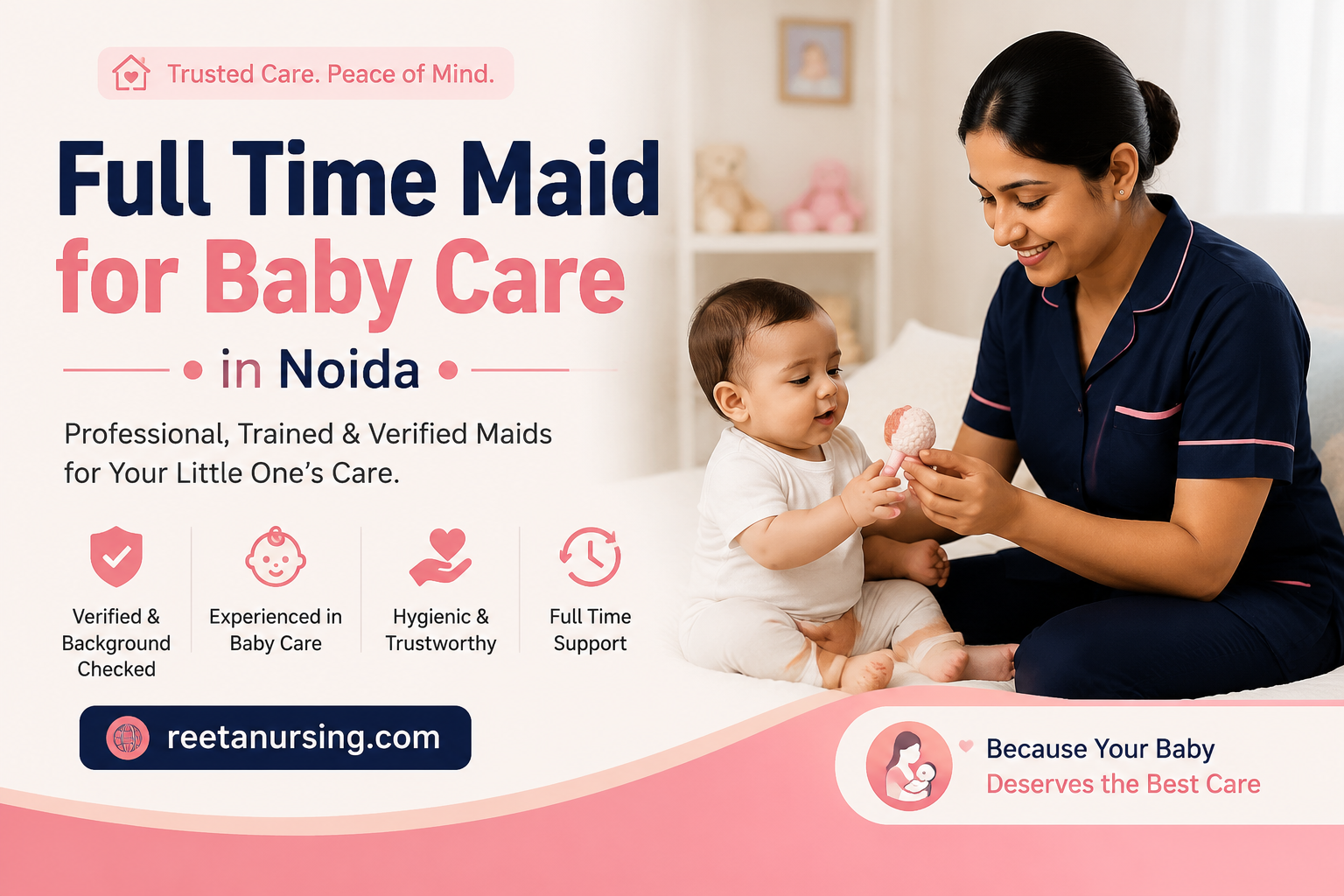 Full Time Maid for Baby Care in Noida | Trusted Newborn Caretakers